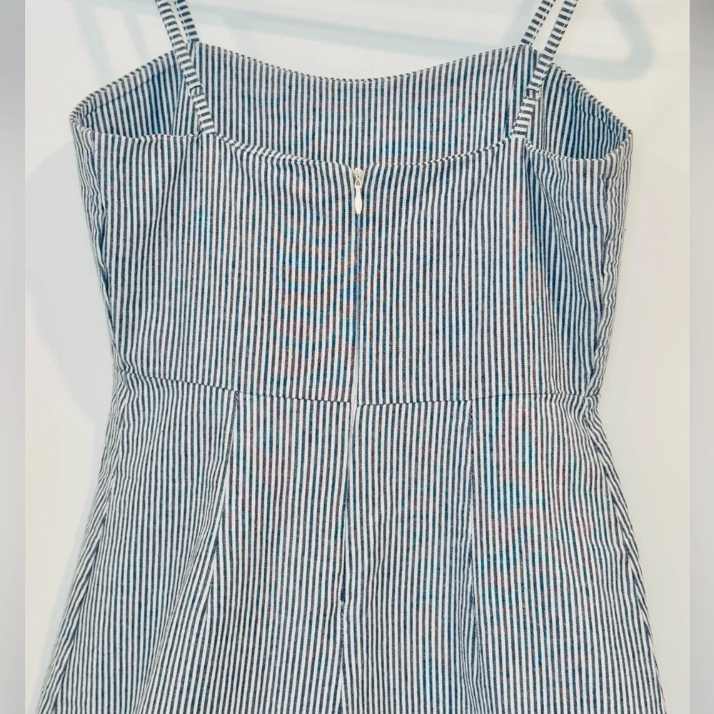 Brandy Melville Karla Mini Dress Women's One Size Blue Striped Spaghetti Strap - Picture 4 of 5